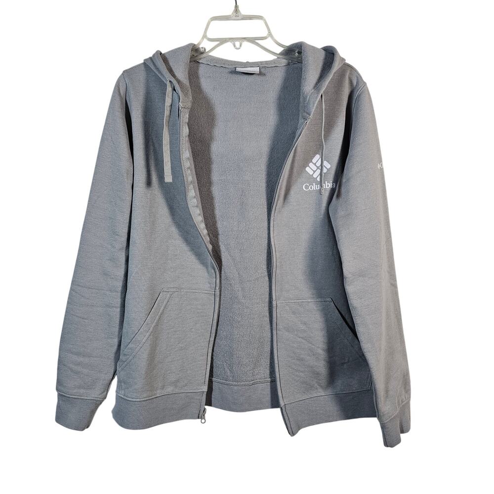Women's Columbia Brand Trek Gray Zip Up Hoodie Sweatshirt Large